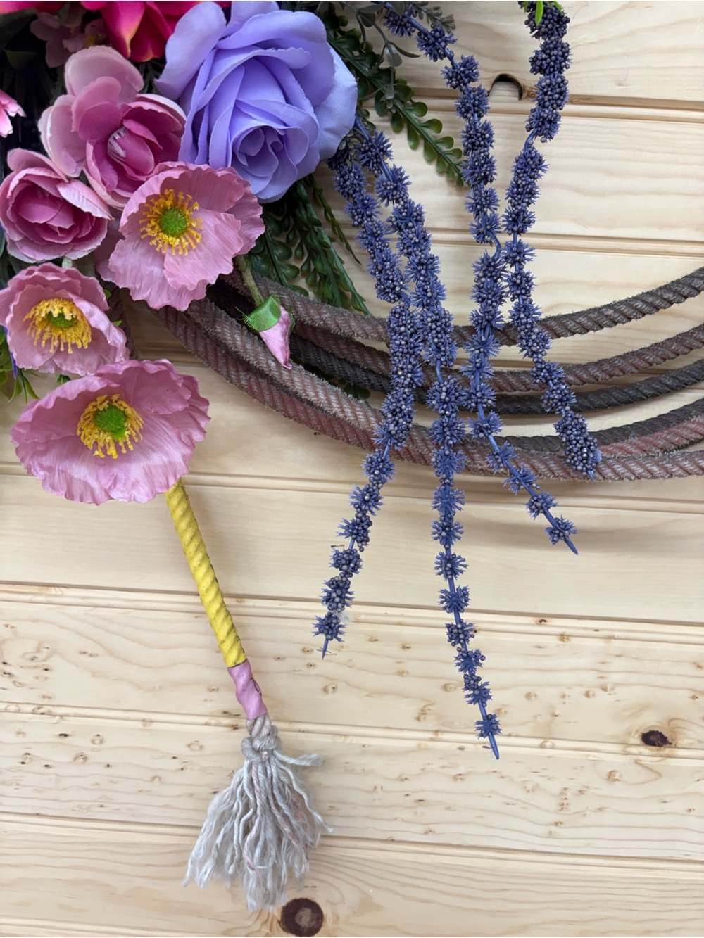 okie dokie Pink, Purple & Green Faux Floral Lariat Garland - Picture 4 of 4